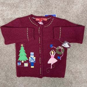 NWT skyr wool nutcracker ballet ballerina Christmas cardigan sweater med…